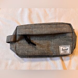 Herschel Gray Travel Toiletry Bag Zip Pouch